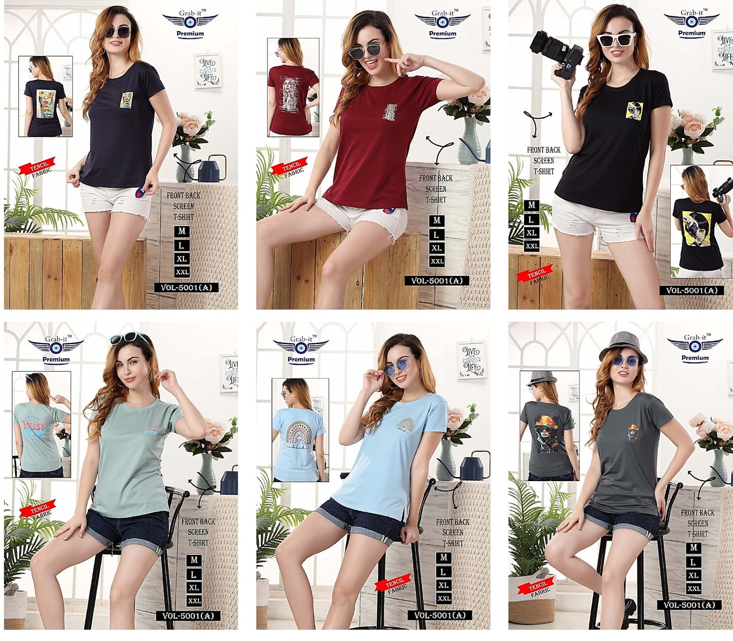 Vol 5001 A Grab It Tencil Women Tshirt
