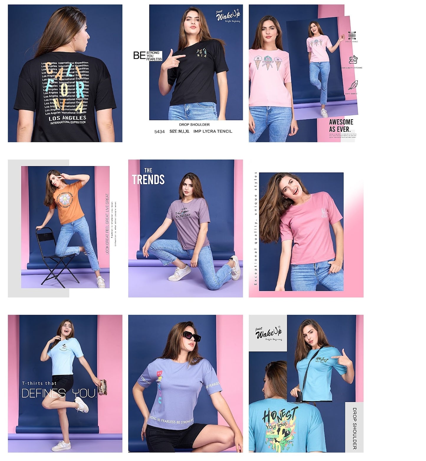Vol 5434 Wakeup Tencil Women Tshirt