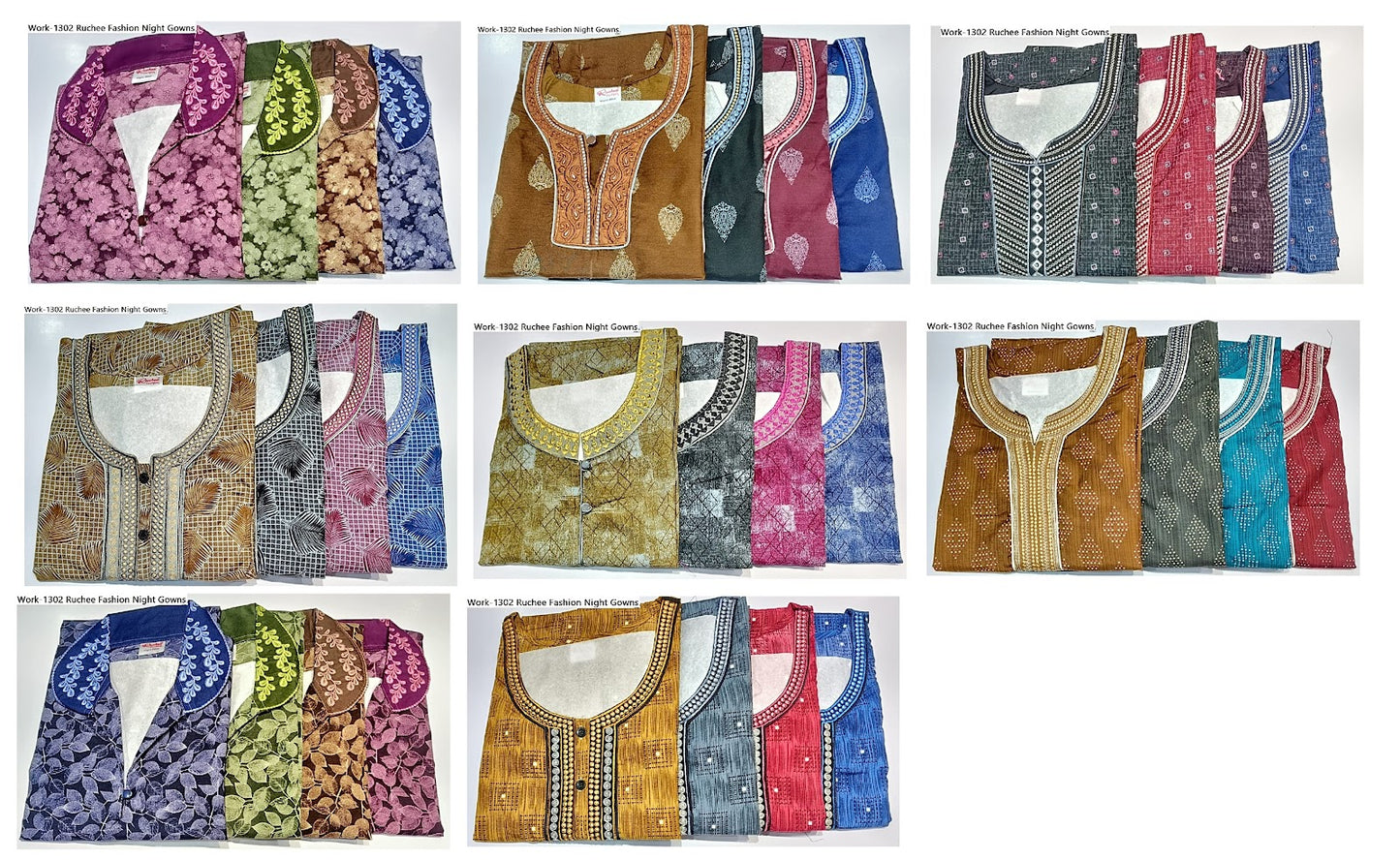 Work-1302 Ruchee Fashion Pv Night Gowns