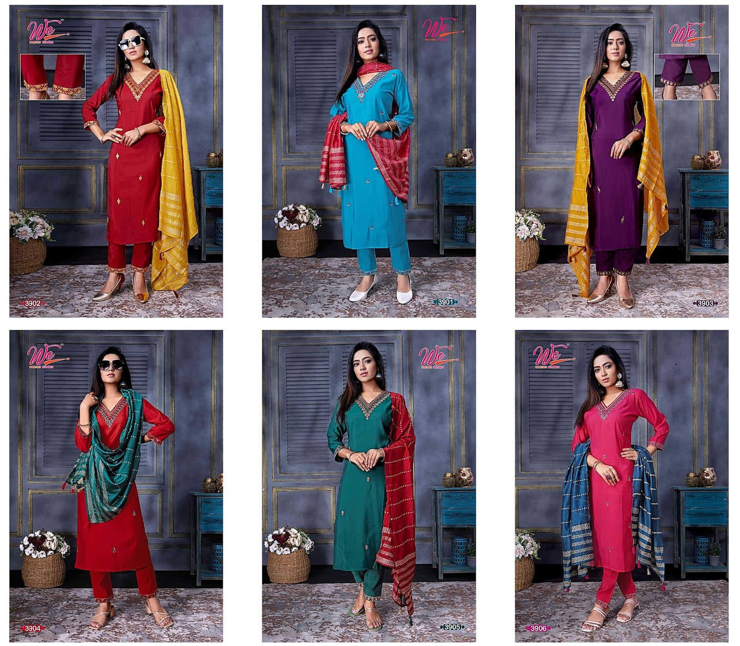 Zia Women Ethnics Roman Silk Readymade Pant Style Suits