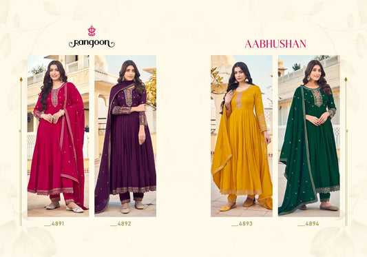 Aabhushan Rangoon Silk Readymade Pant Style Suits
