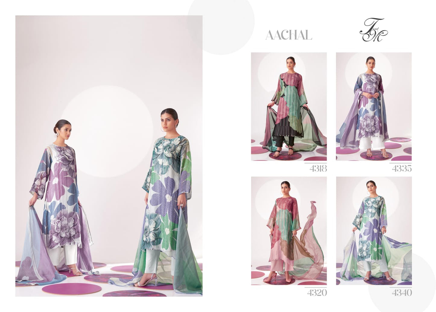 Aachal Tm Organza Plazzo Style Suits