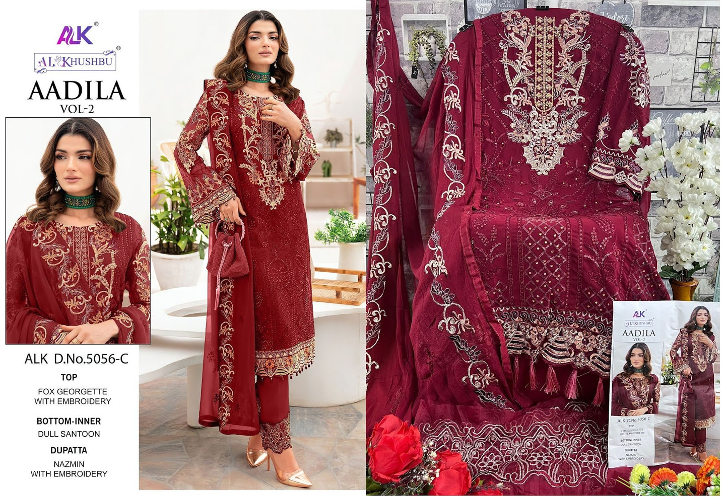 Aadila Vol 2-5056 Alk Georgette Pakistani Salwar Suits