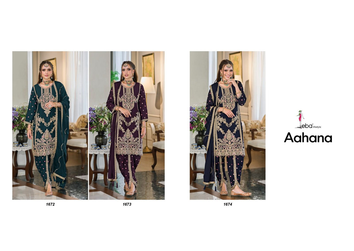 Aahana Eba Lifestyle Chinon Readymade Suits
