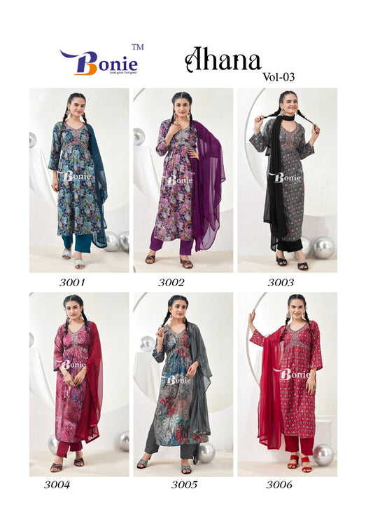 Ahana Vol 3 Bonie Chanderi Readymade Pant Style Suits