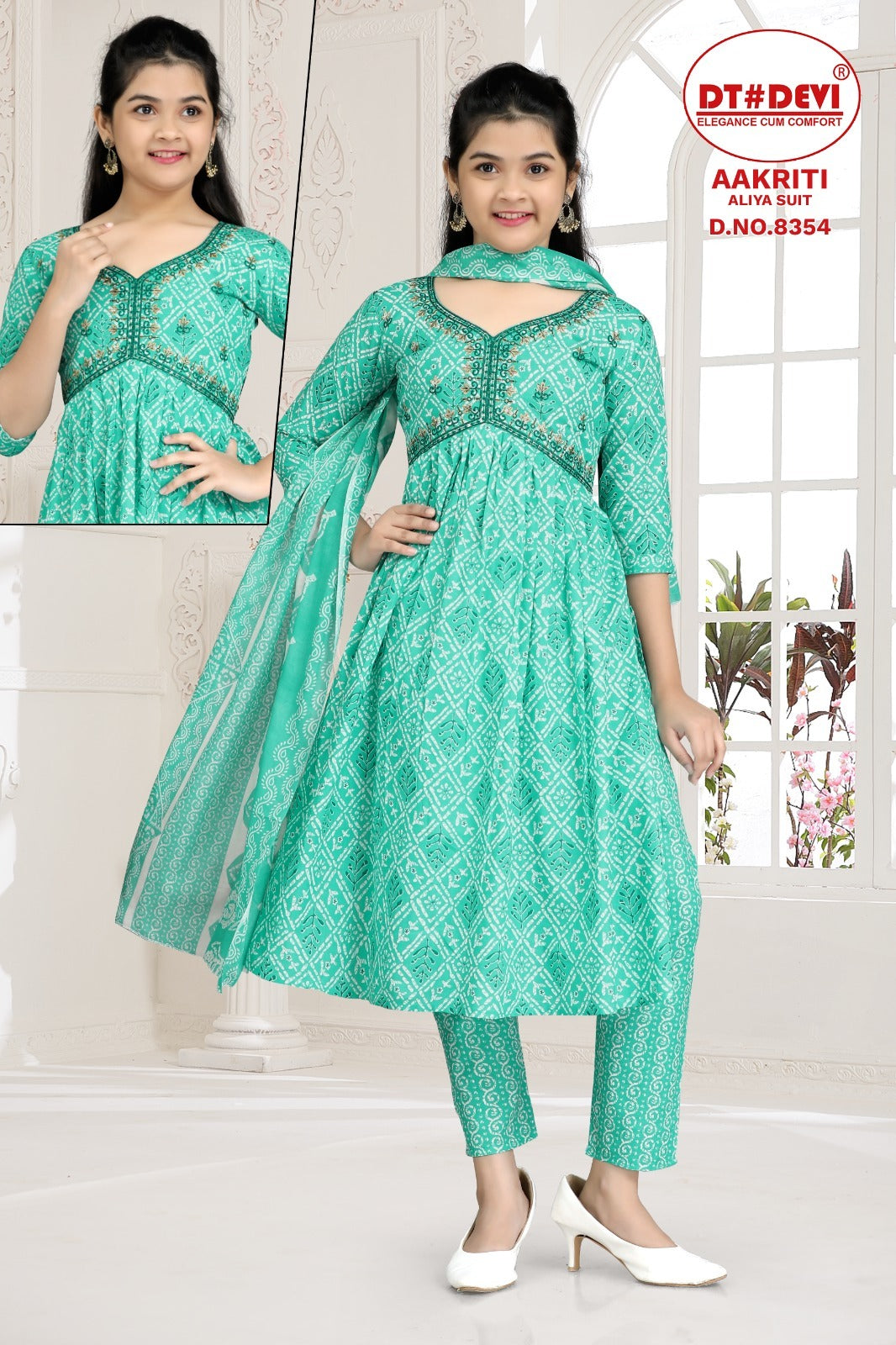 Aakriti-8354 Dt Devi Reyon Readymade Pant Style Suits