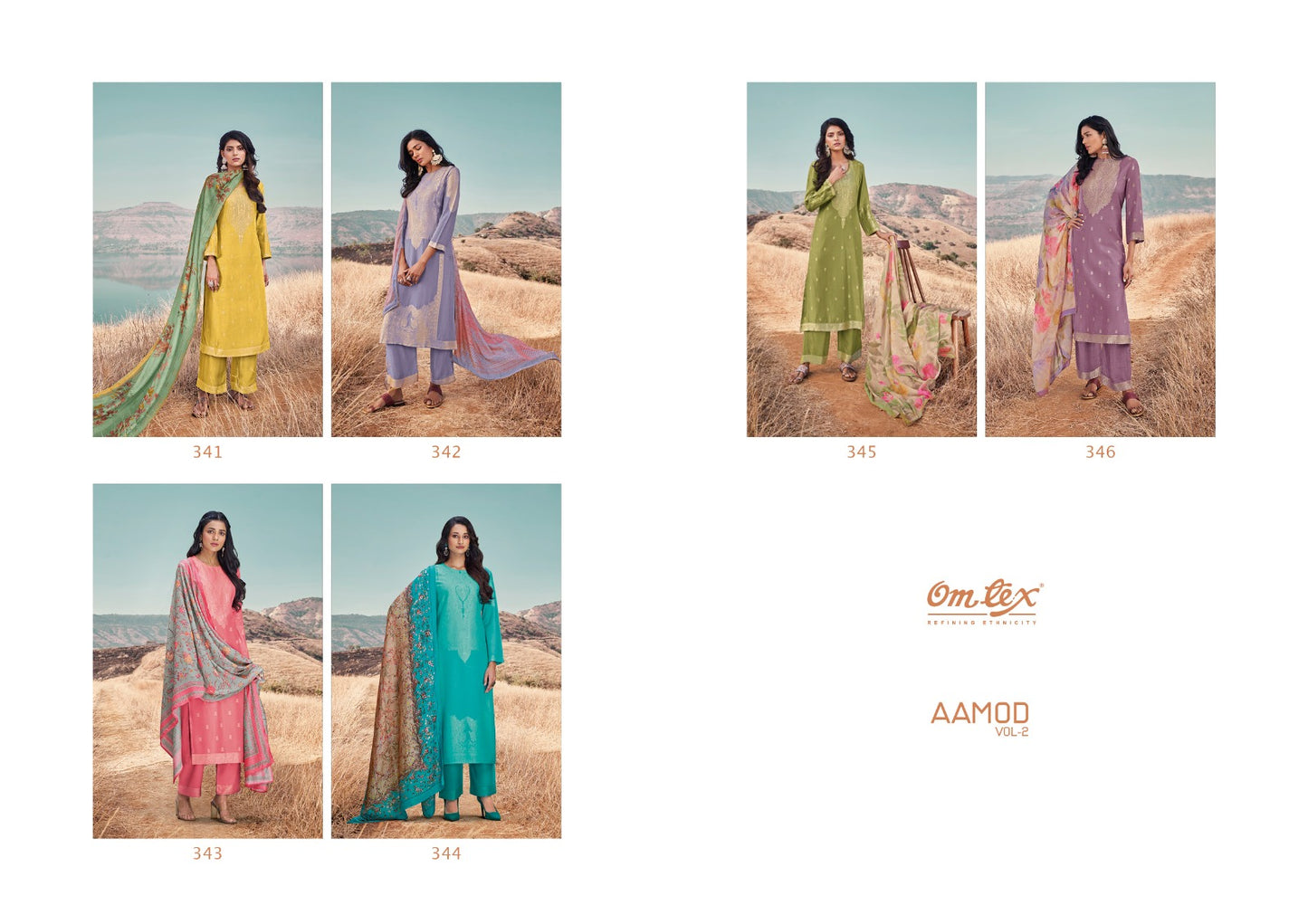 Aamod Vol 2 Omtex Muslin Plazzo Style Suits