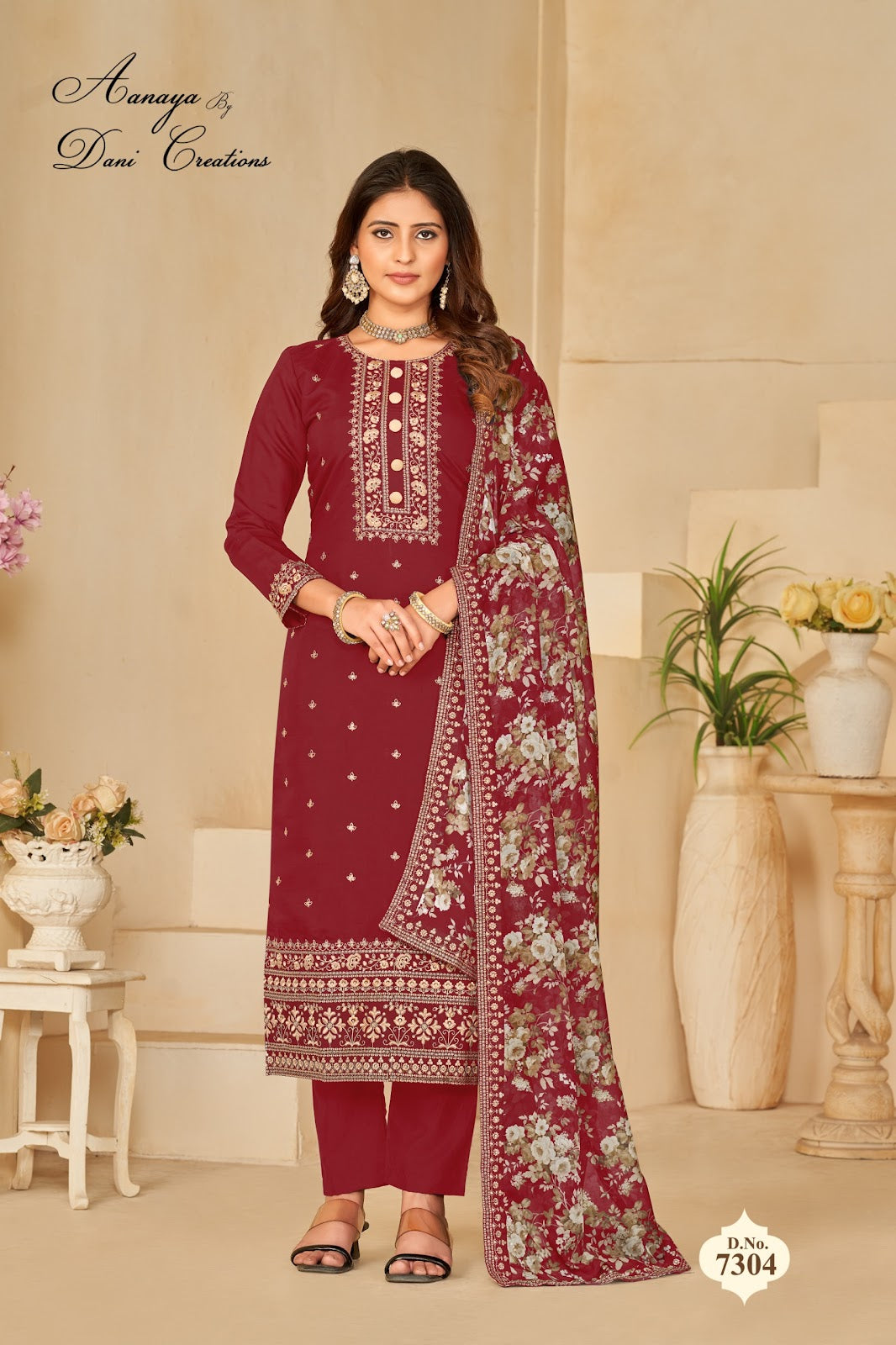 Aanaya Vol 173 Dani Creation Roman Silk Pant Style Suits