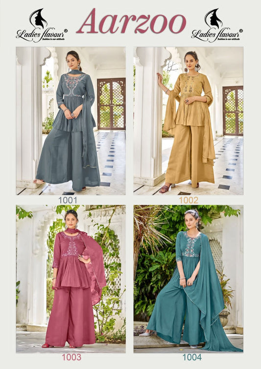 Aarzoo Ladies Flavour Silk Indo Western Pair