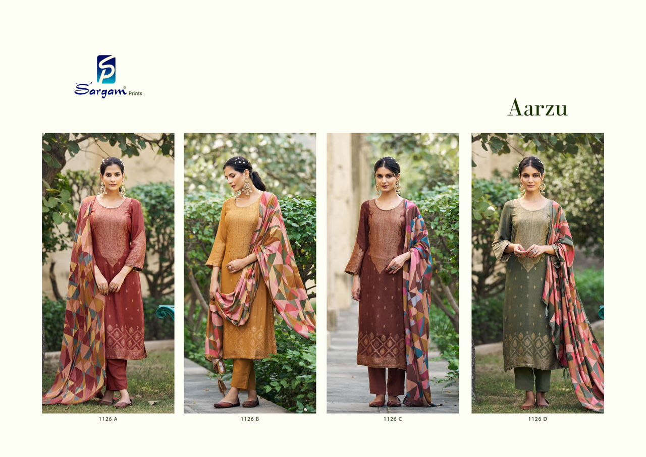 Aarzu Sargam Prints Pashmina Suits