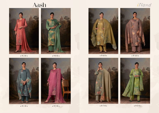Aash Itrana Cotton Satin Plazzo Style Suits