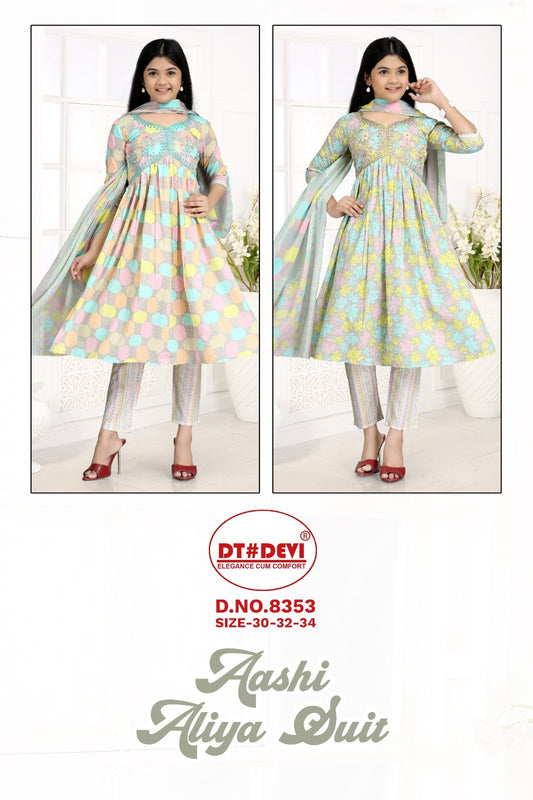 Aashi-8353 Dt Devi Cotton Girls Readymade Pant Suits