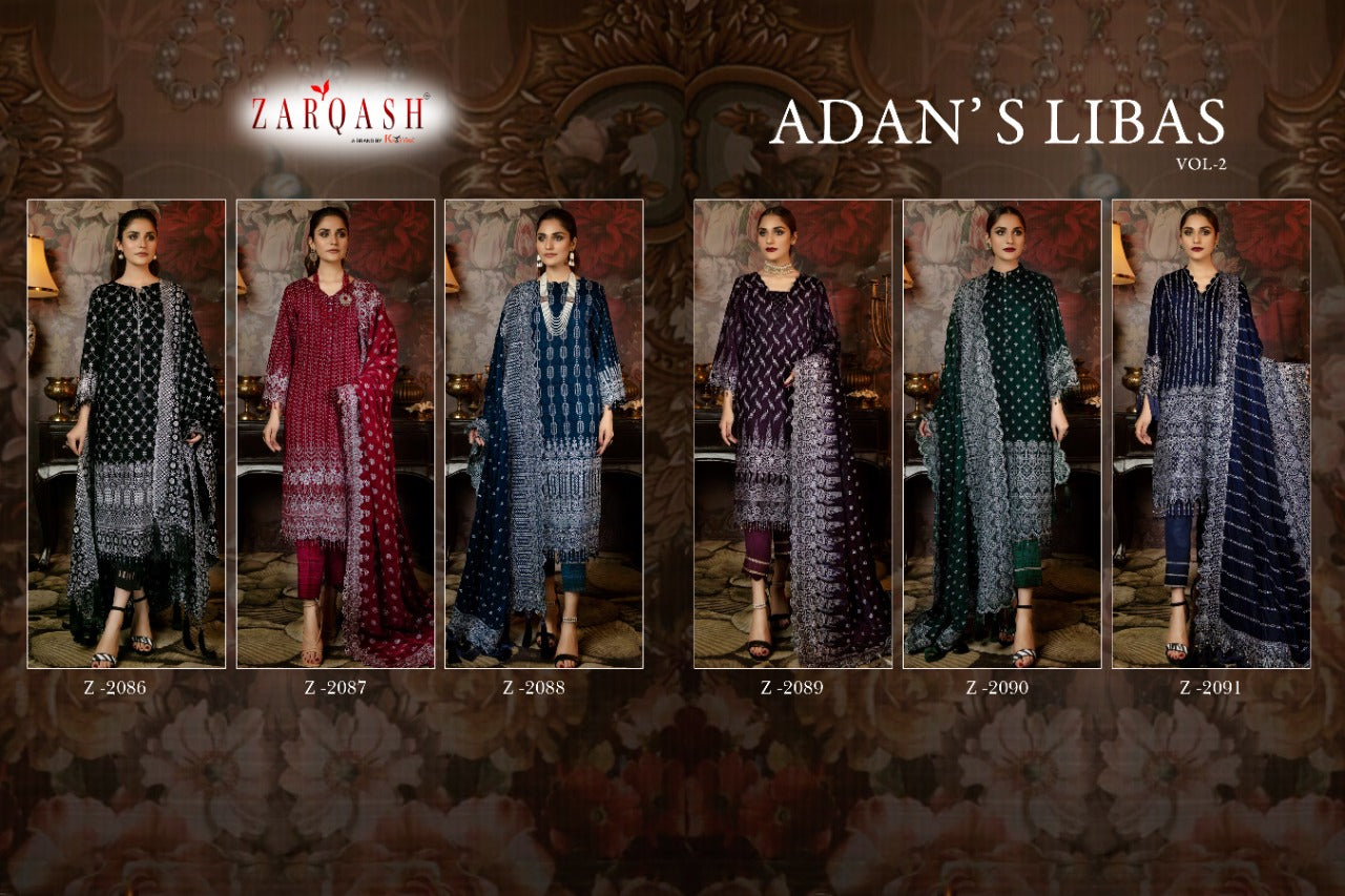 Adans Libas Vol 2 Zarqash Fox Georgette Pakistani Salwar Suits