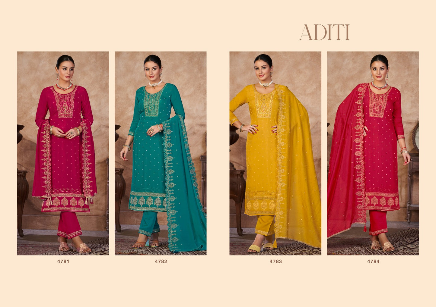 Aditi Rangoon Viscose Readymade Pant Style Suits