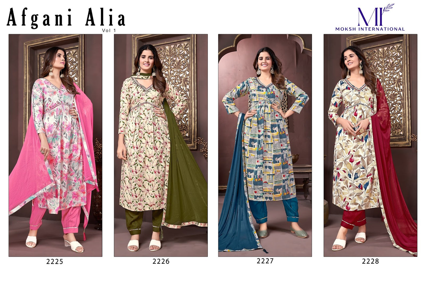 Afgani Alia Vol 1 Moksh International Rayon Readymade Pant Style Suits