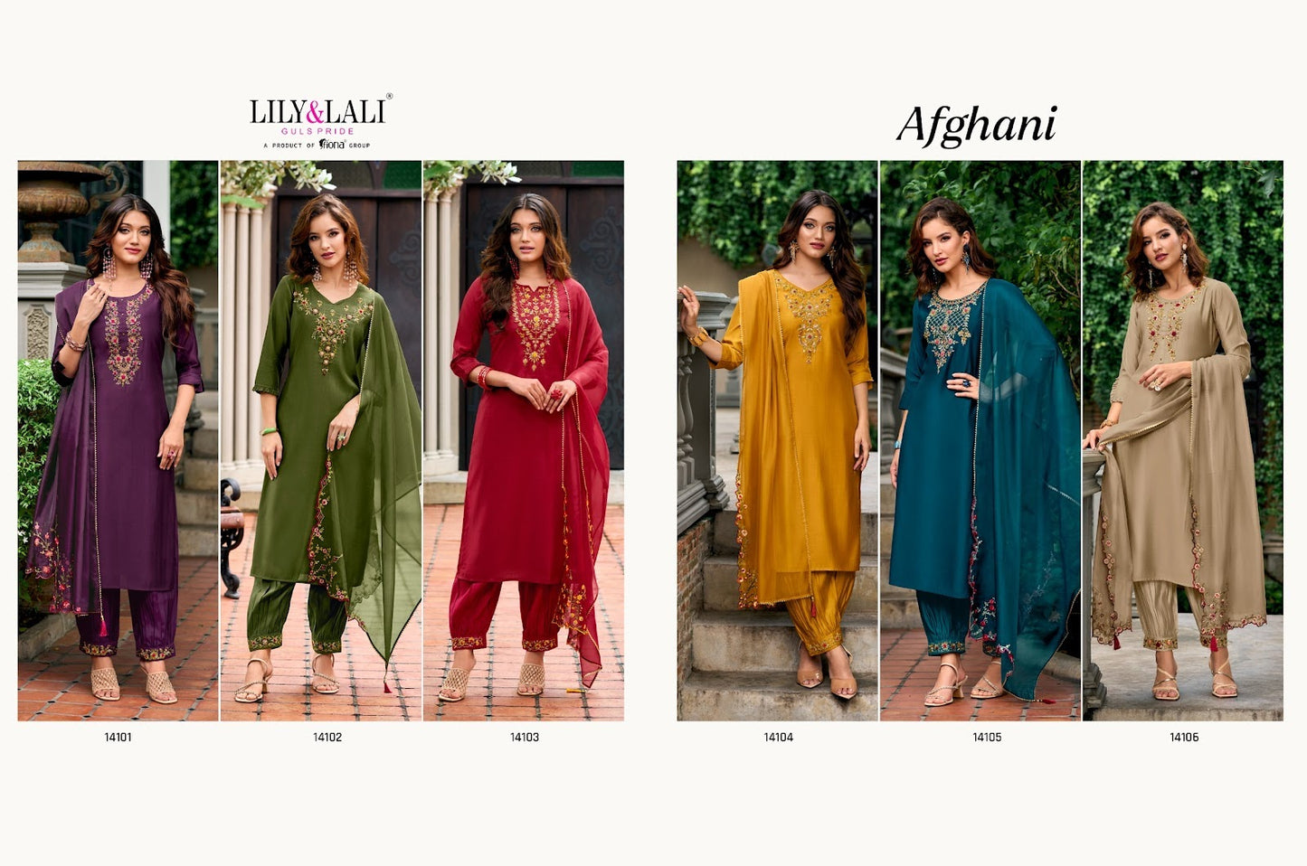 Afghani Lily Lali Milan Silk Readymade Pant Style Suits