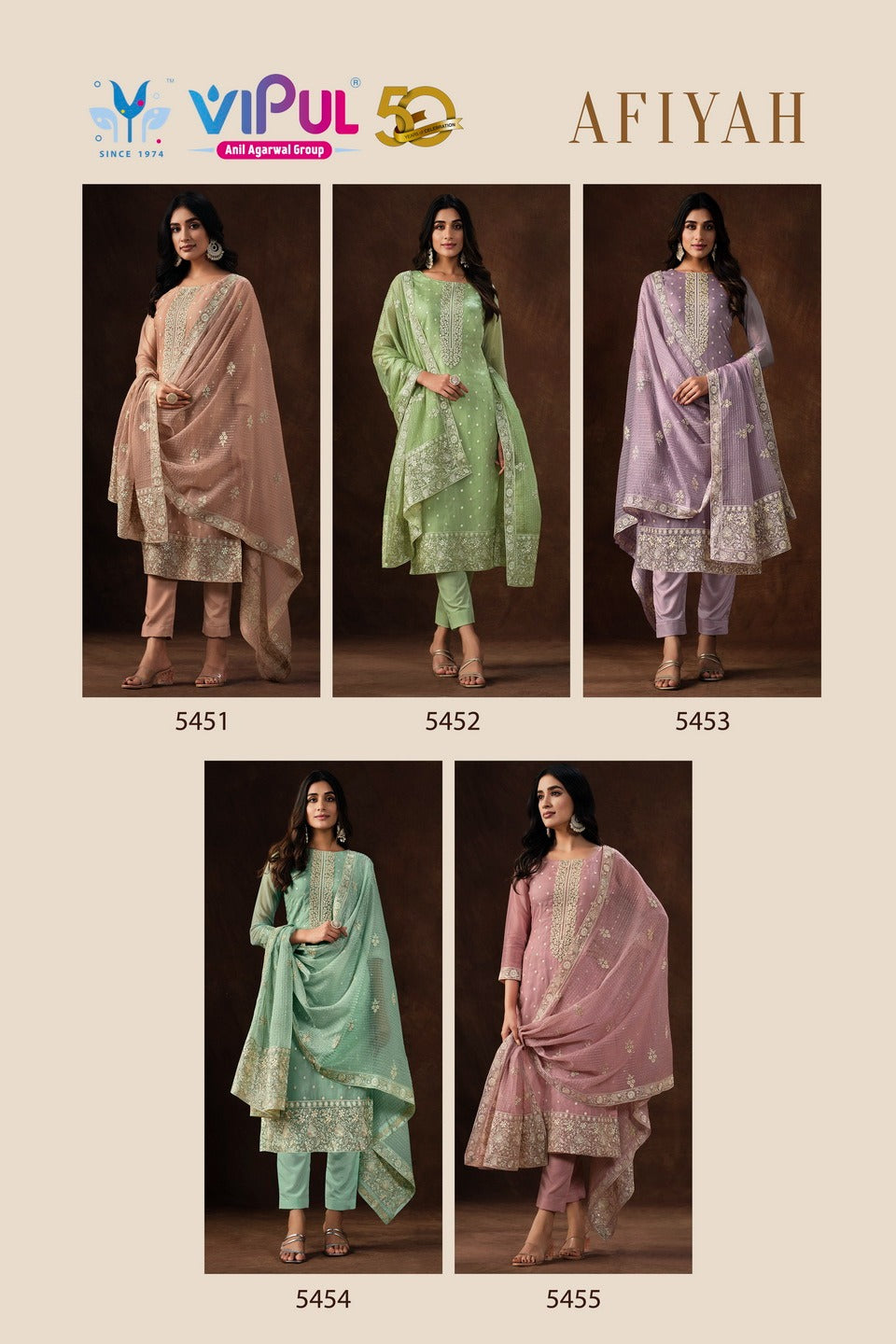 Afiyah Vipul Pant Style Suits