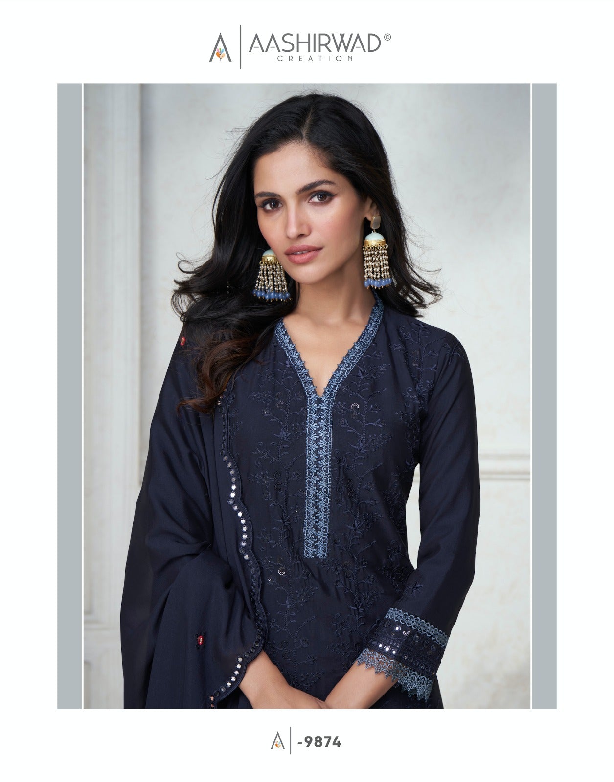Agha Noor Aashirwad Creation Chinon Silk Readymade Suits