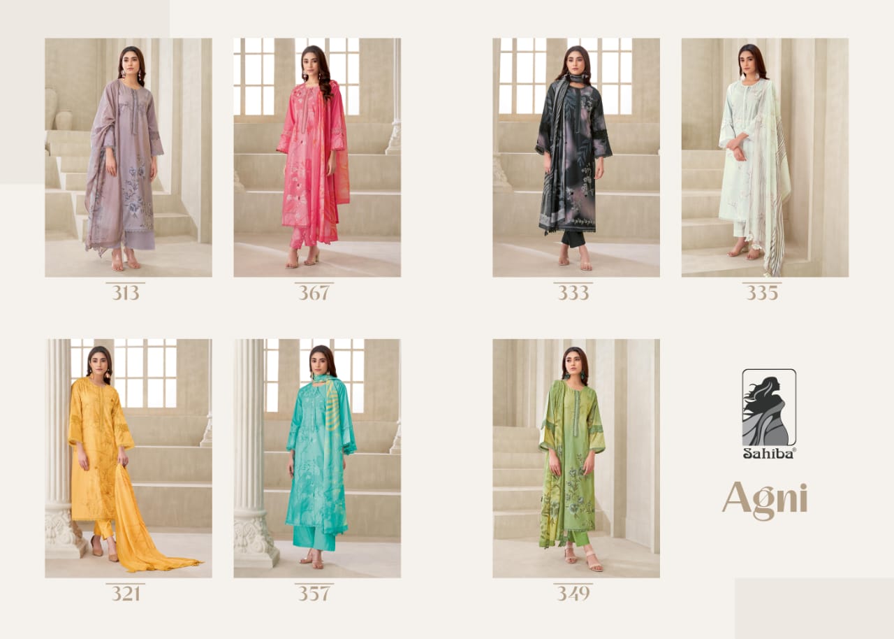 Agni Sahiba Cotton Lawn Plazzo Style Suits