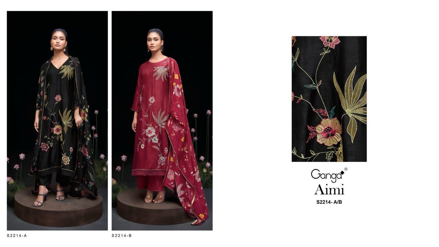 Aimi 2214 Ganga Silk Plazzo Style Suits