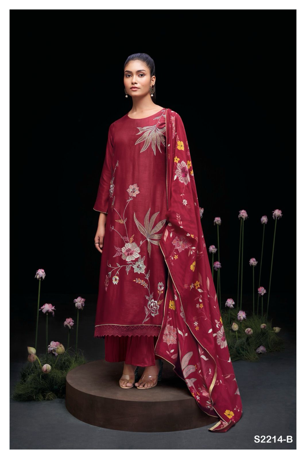 Aimi 2214 Ganga Silk Plazzo Style Suits