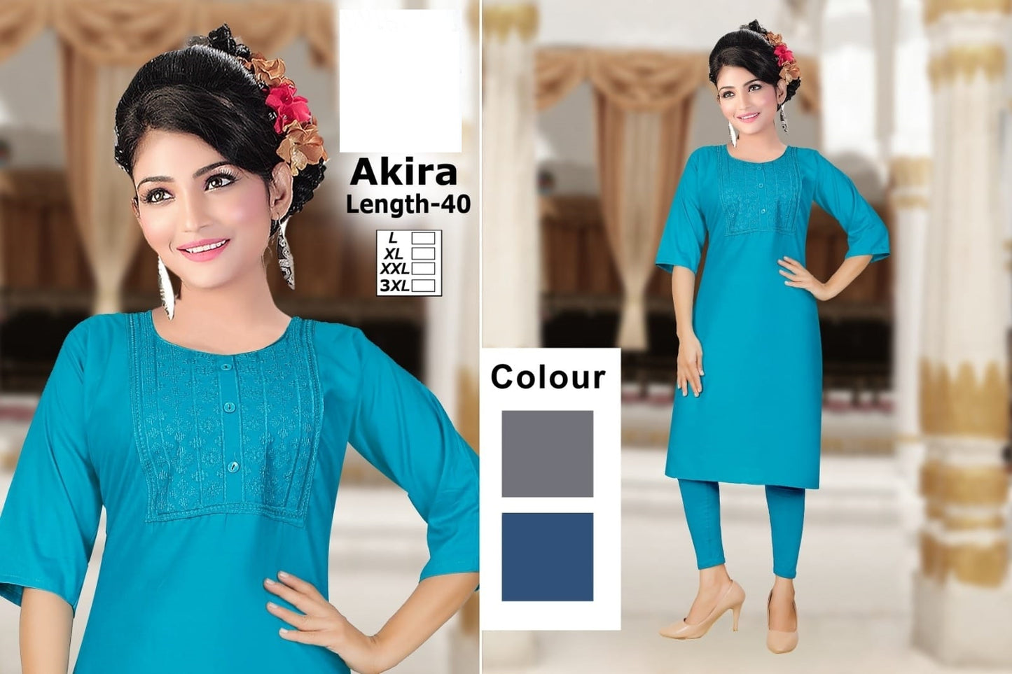 Akira Zoya Rayon Straight Cut Kurtis