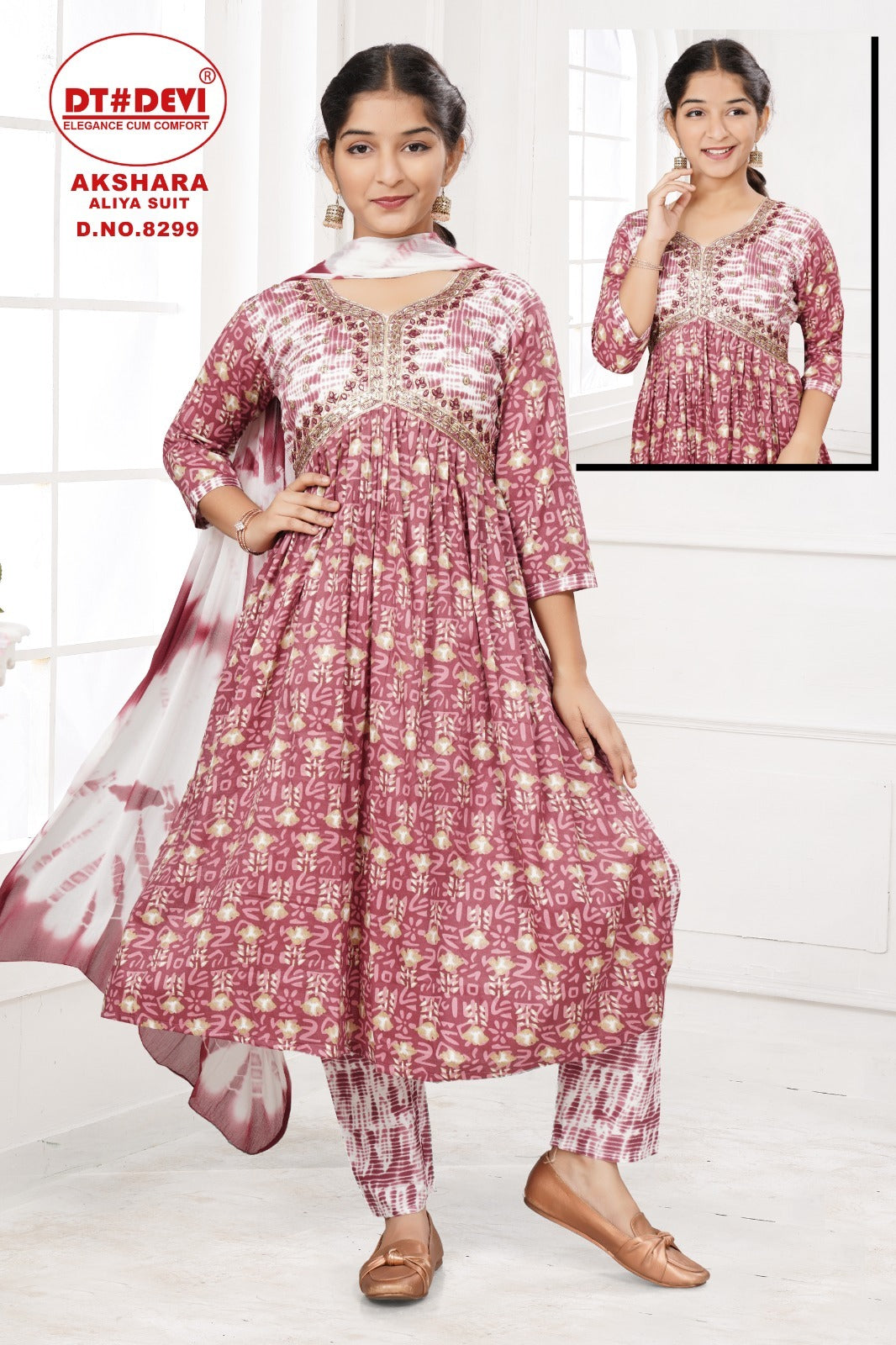 Akshara-8299 Dt Devi Cotton Girls Readymade Pant Suits