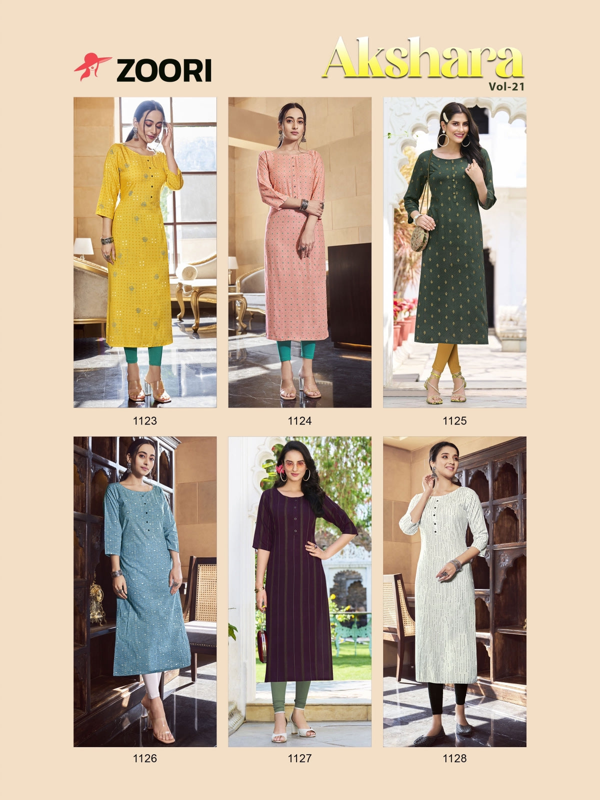 Akshara Vol 21 Zoori Rayon Long Straight Kurti