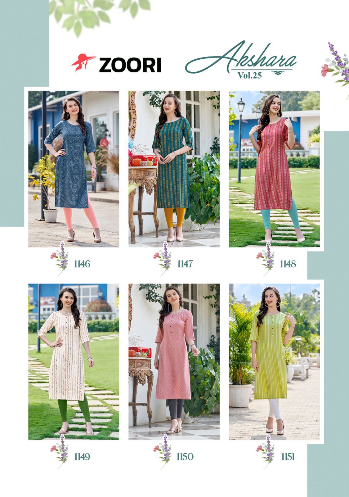 Akshara Vol 25 Zoori Rayon Long Straight Kurti