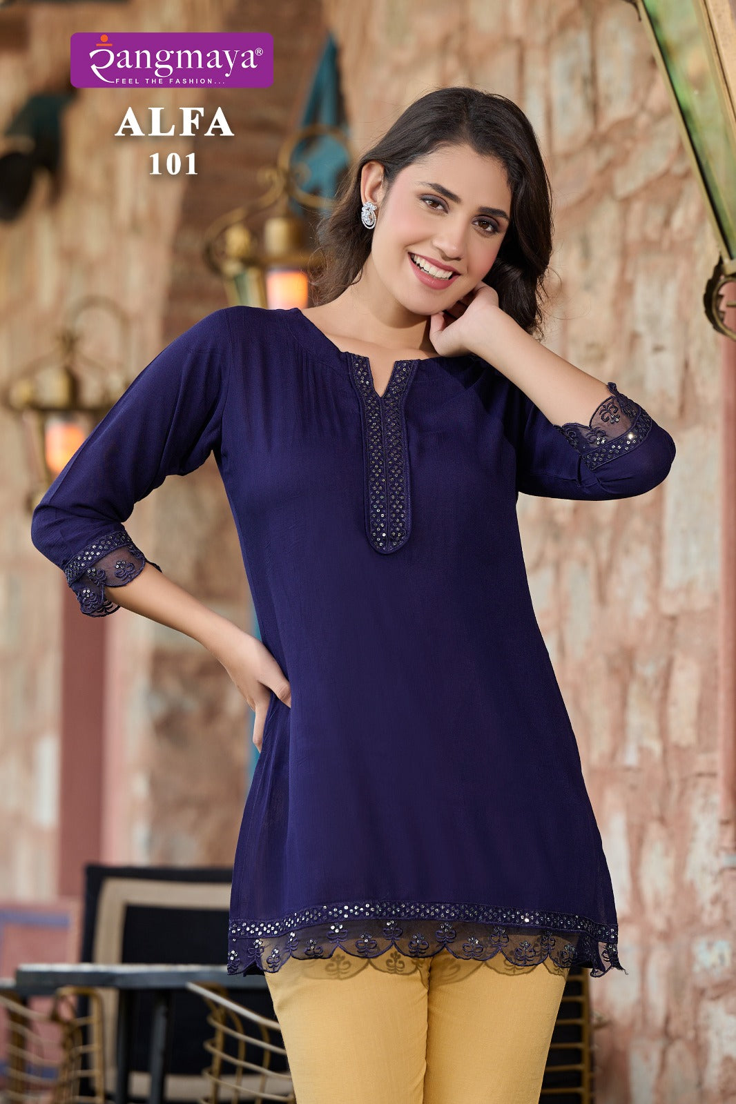 Alfa Rangmaya Rayon Short Kurtis