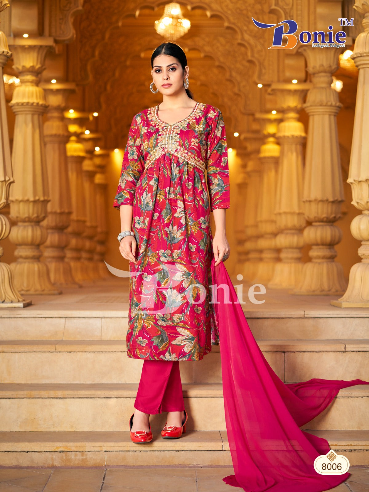 Alia-8 Bonie Rayon Readymade Pant Style Suits