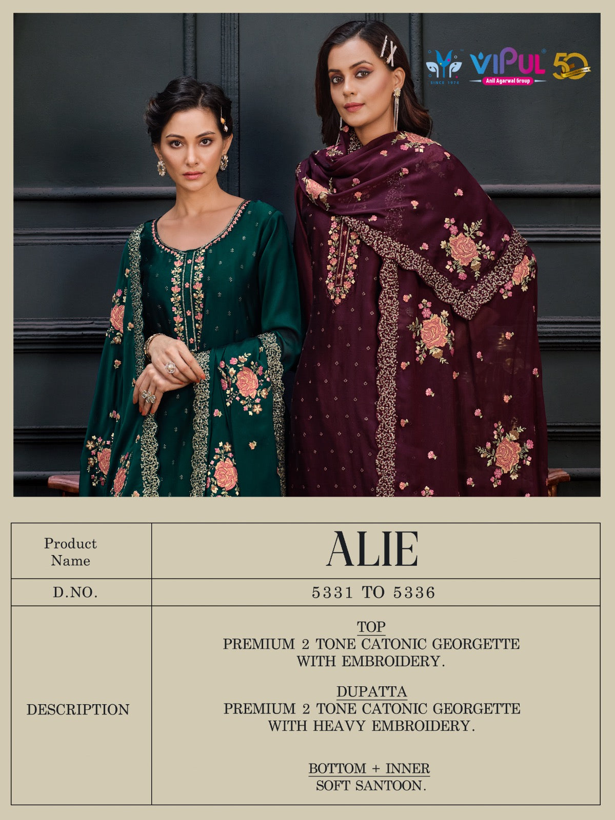 Alie Vipul Georgette Pant Style Suits