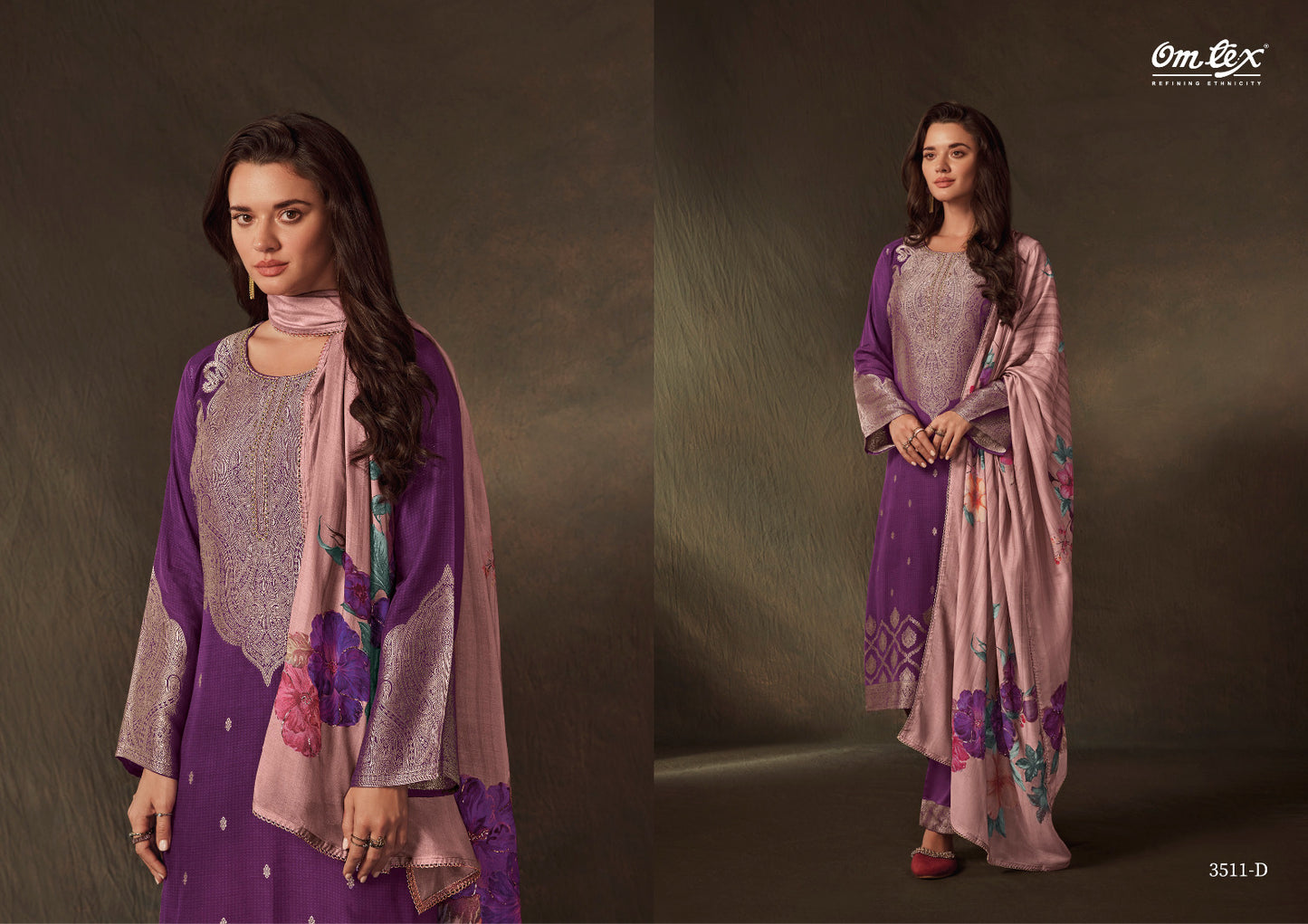 Alifi Omtex Muslin Jacquard Pant Style Suits