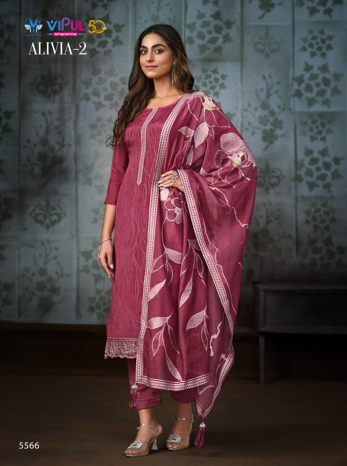 Alivia Vol 2 Vipul Chinon Pant Style Suits