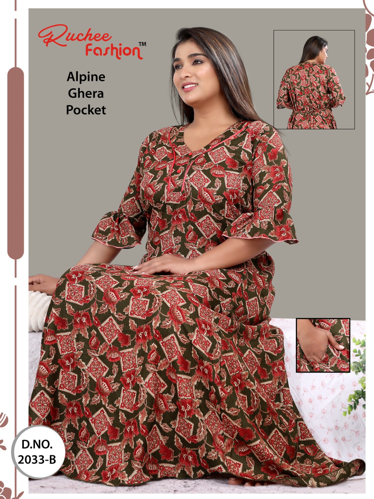 Alpine Ghera 2711 Ruchee Fashion Night Gowns