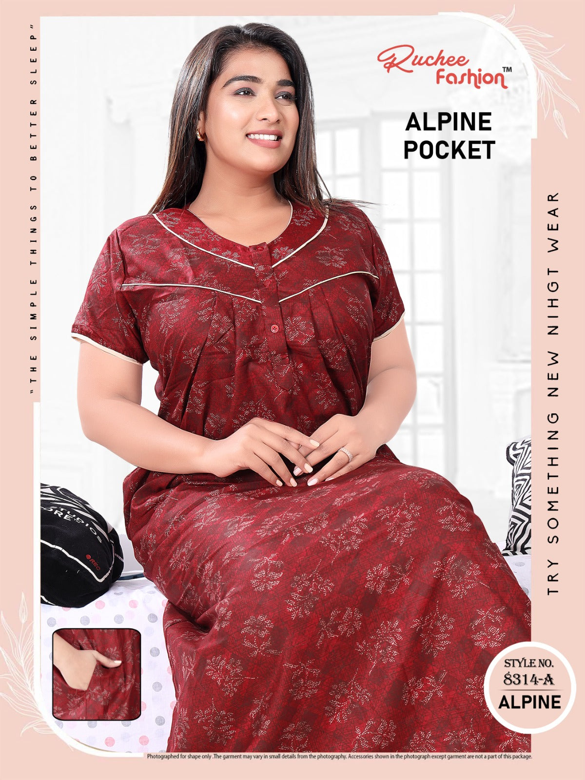 Alpine Pocket 2111 Ruchee Fashion Night Gowns