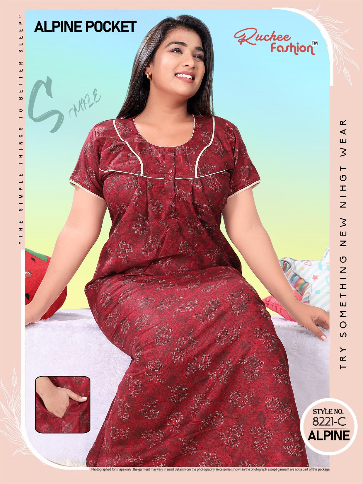 Alpine Pocket 2111 Ruchee Fashion Night Gowns