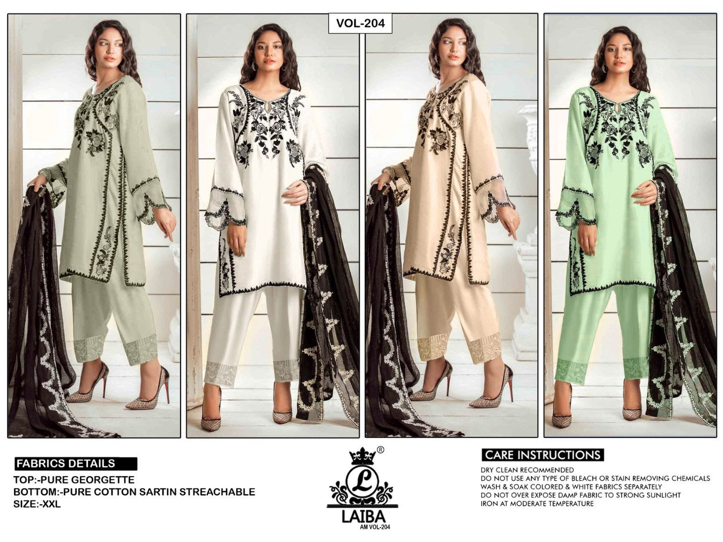 Am Vol 204 Laiba Georgette Pakistani Readymade Suits