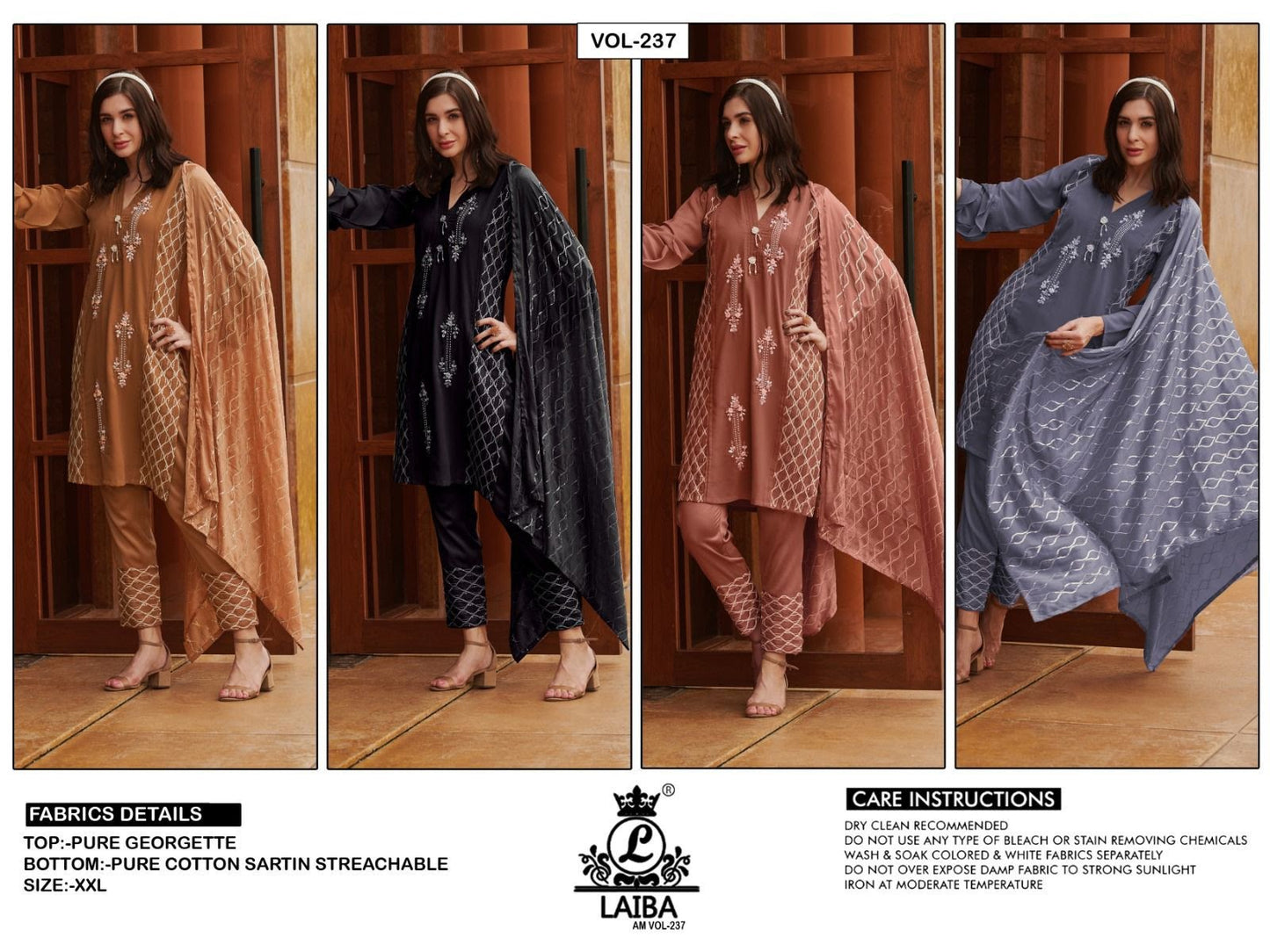 Am Vol 237 Laiba Georgette Pakistani Readymade Suits