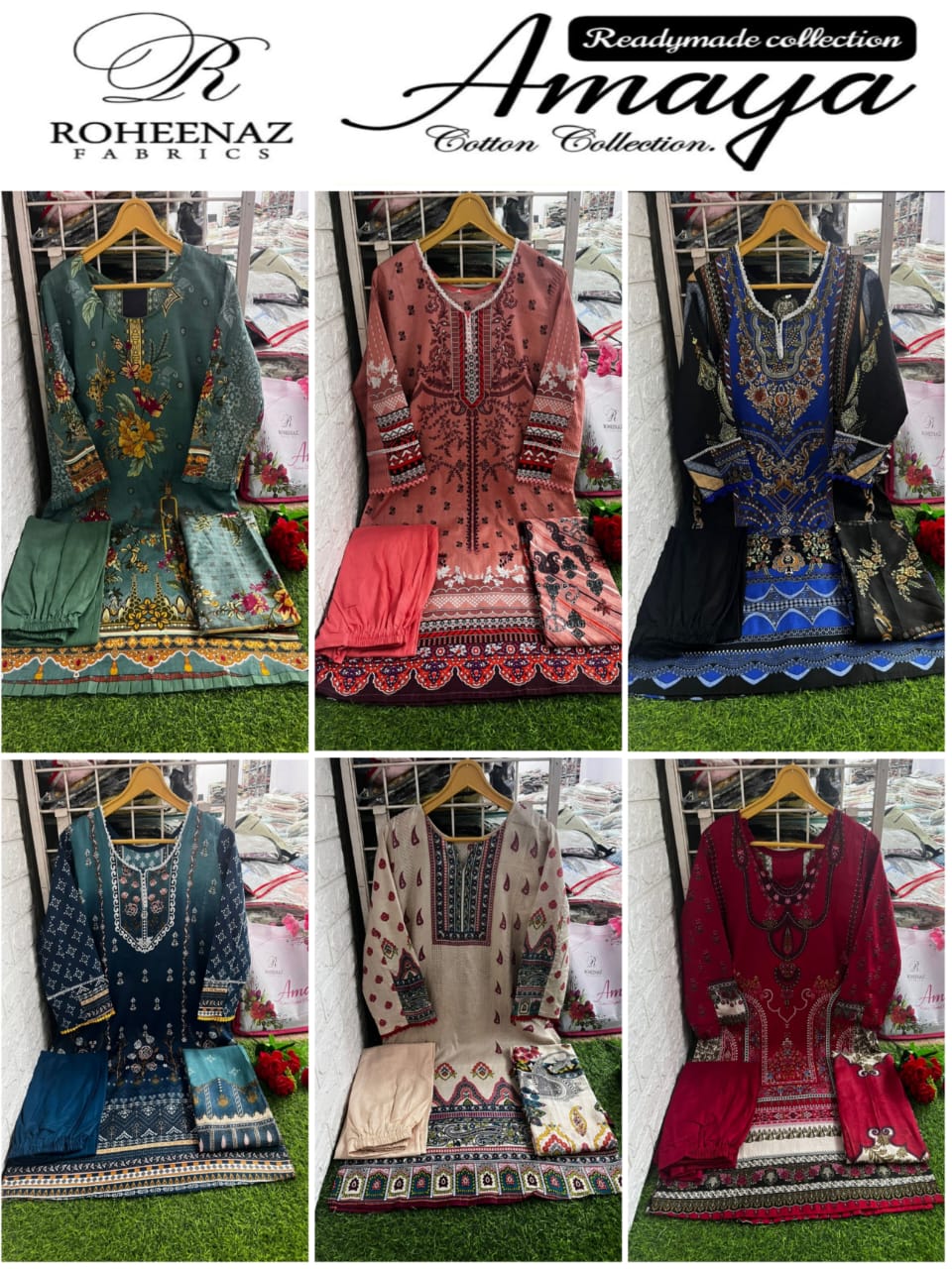 Amaya Roheenaz Fabrics Cotton Pakistani Readymade Suits