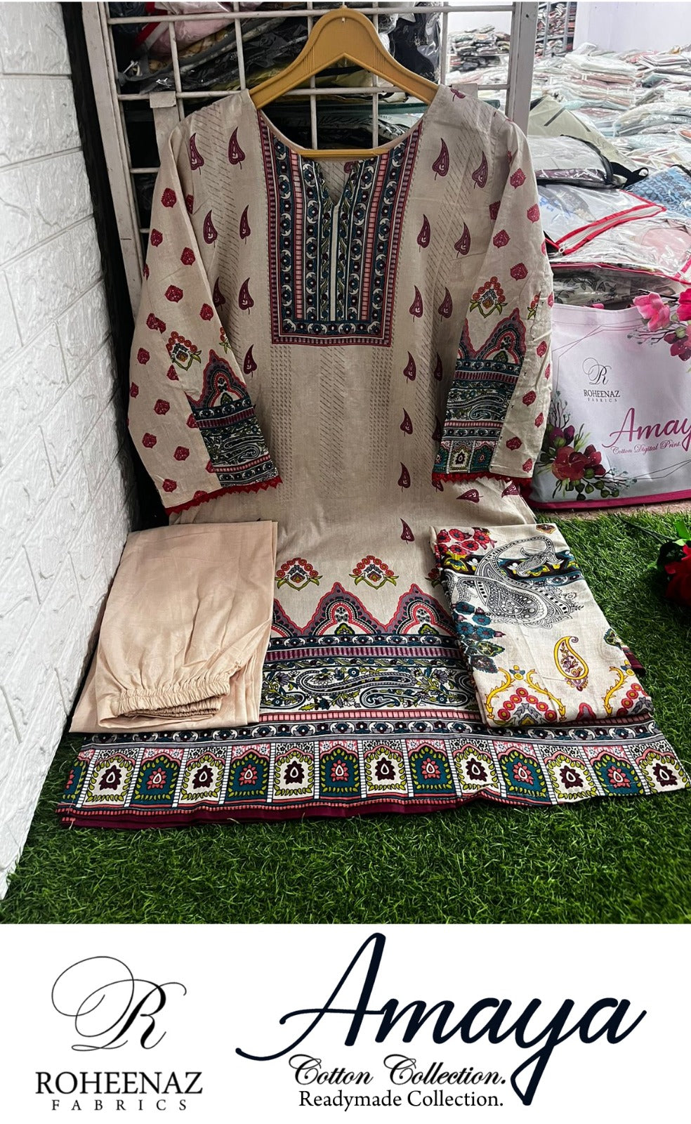 Amaya Roheenaz Fabrics Cotton Pakistani Readymade Suits