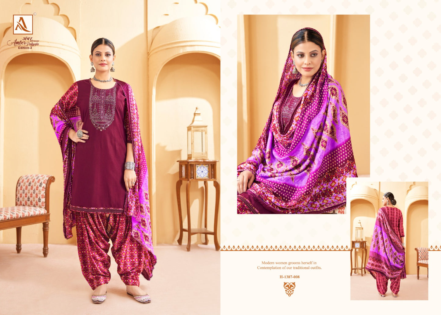 Amber Edition 3 Alok Rayon Patiyala Style Suits