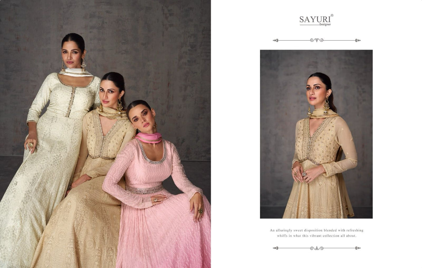 Ameena Sayuri Georgette Gown Dupatta Set