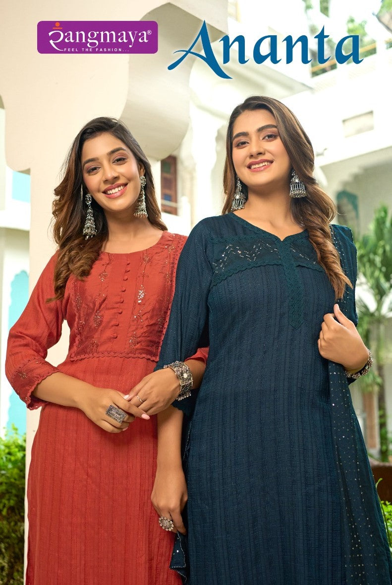 Ananta Rangmaya Imported Readymade Pant Style Suits