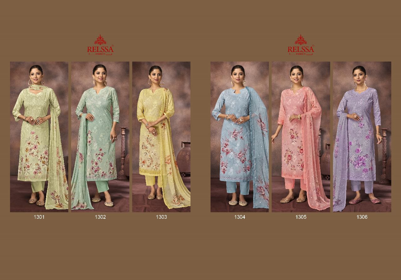 Archana-13 Relssa Fabrics Cotton Pant Style Suits