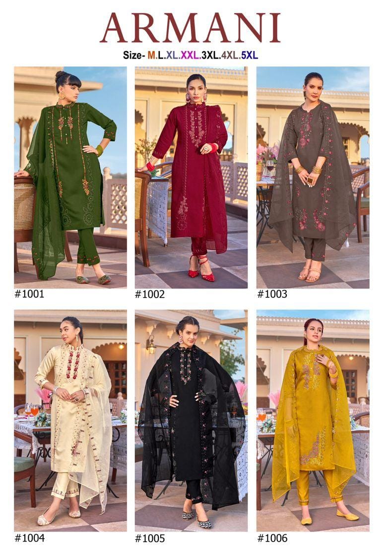 Armani Isavasyam Viscose Readymade Pant Style Suits