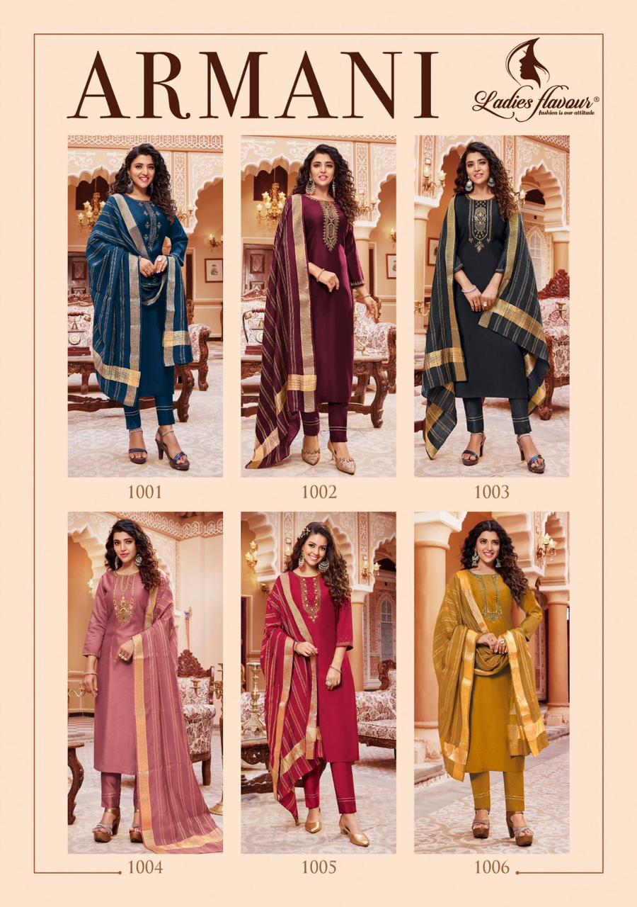 Armani Ladies Flavour Cotton Readymade Pant Style Suits