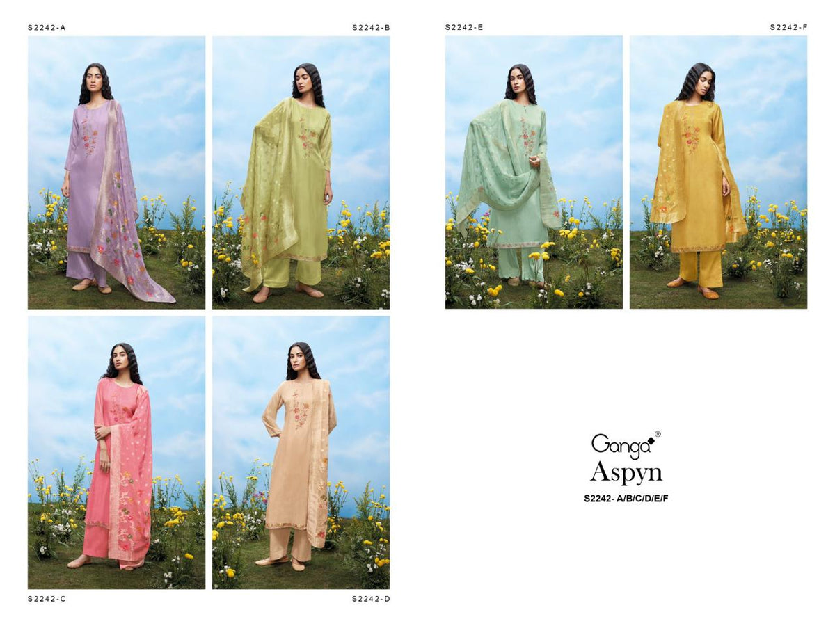 Aspyn 2242 Ganga Organza Plazzo Style Suits