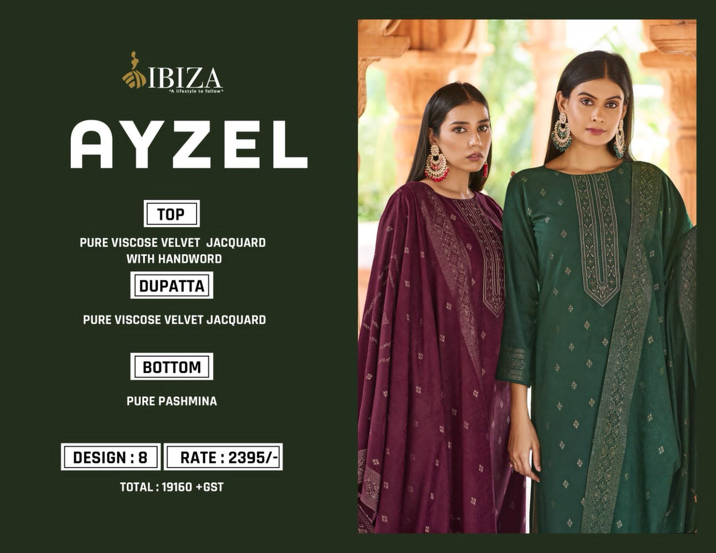 Ayzel Ibiza Viscose Pashmina Suits