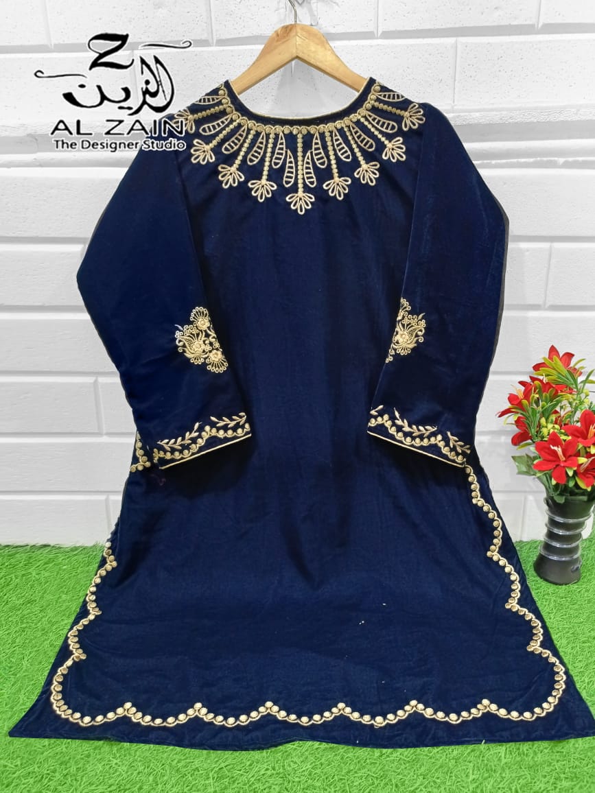 Az-272723 Al Zain Velevt Kurti Bottom Set